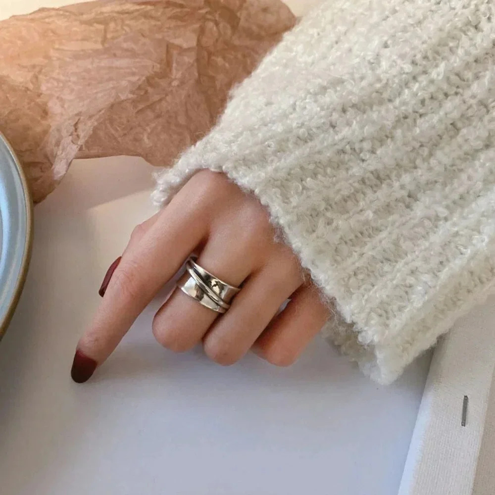 Minimalist Sterling Silver Twisted Geometric Ring